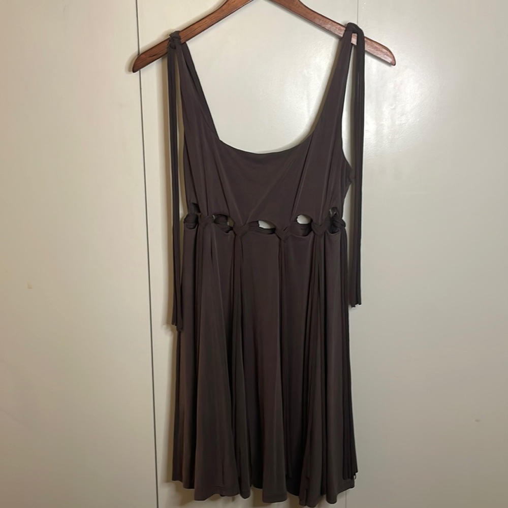 Free People Mini Dress with Fringe and Cut outs